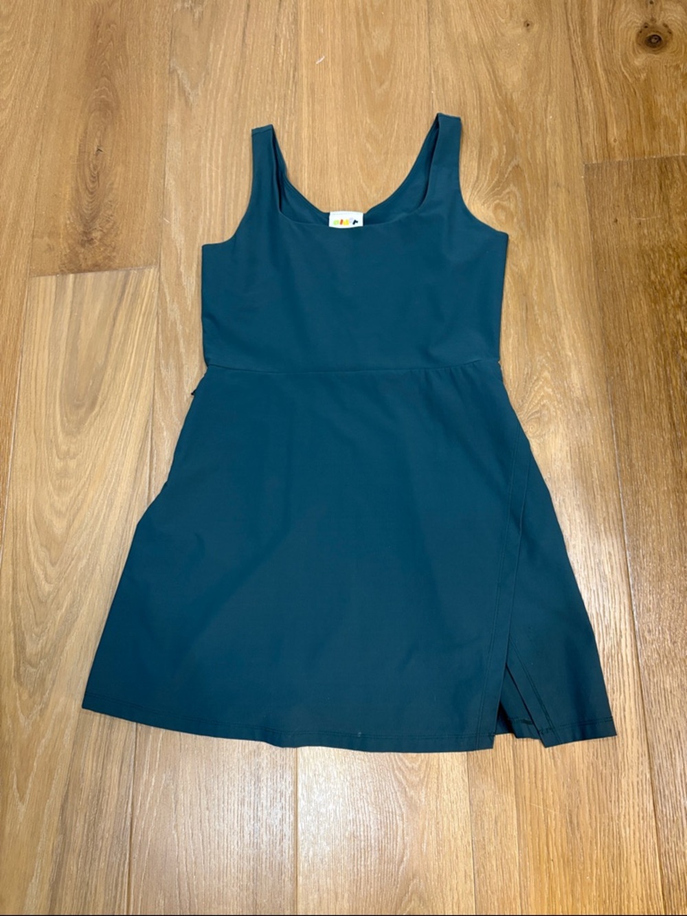 Alder Get Dirty 2.0 Recycled Teal Athletic Skort Dress Square Neck Pockets Small